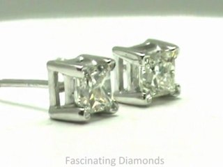 PREAR4  Princess Cut V-Prong Basket Diamond Earrings
