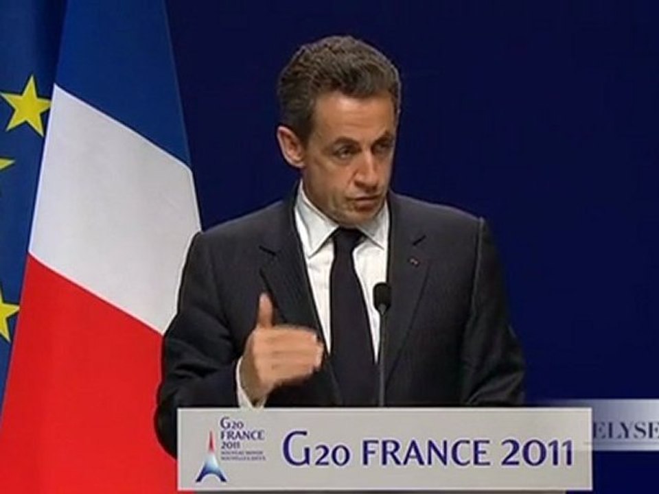 Grèce - zone euro : conférence de presse de N. Sarkozy et de A. Merkel, à Cannes