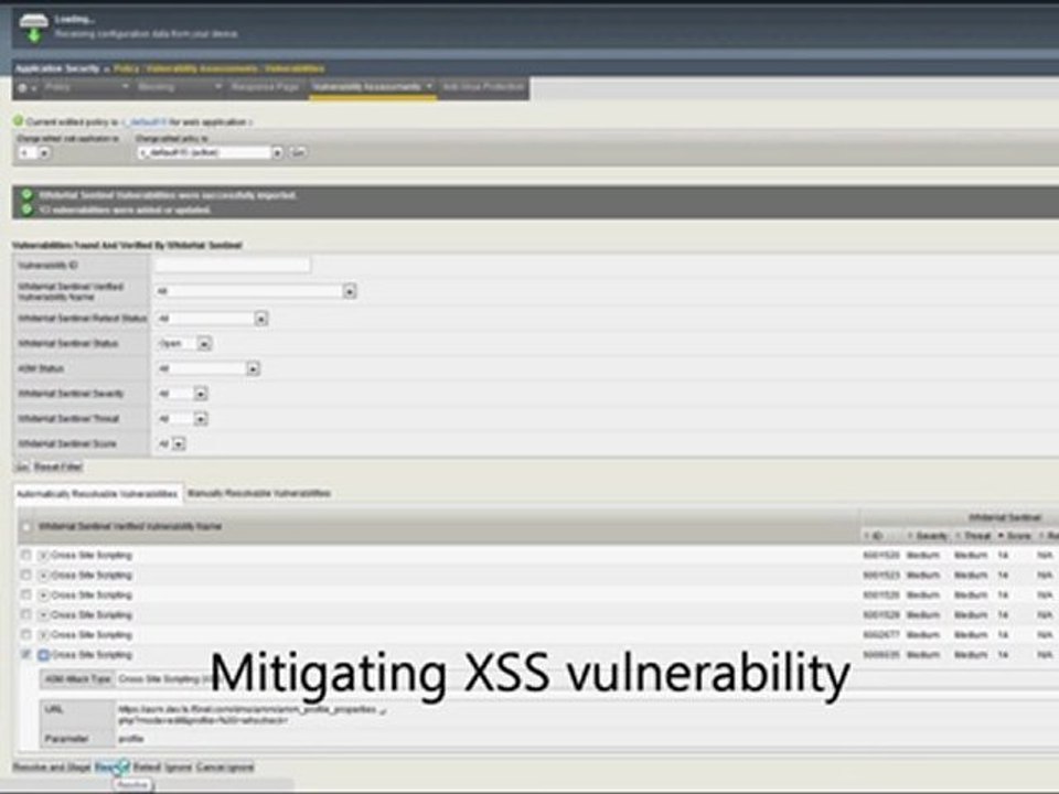 BIG-IP ASM and Whitehat Sentinel Integration