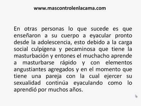 Eyaculacion Precoz, Causas Y Soluciones