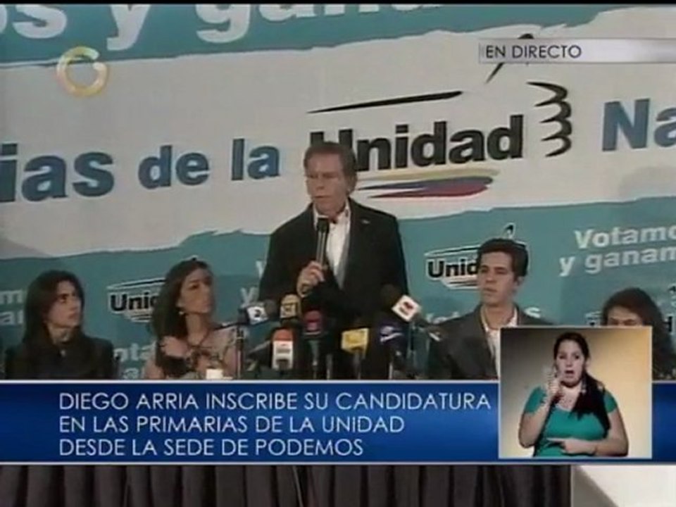 Diego Arria se inscribe en las primarias