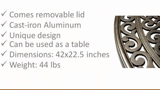 Strathwood St Thomas Cast Aluminum Round Table With Fire Pit