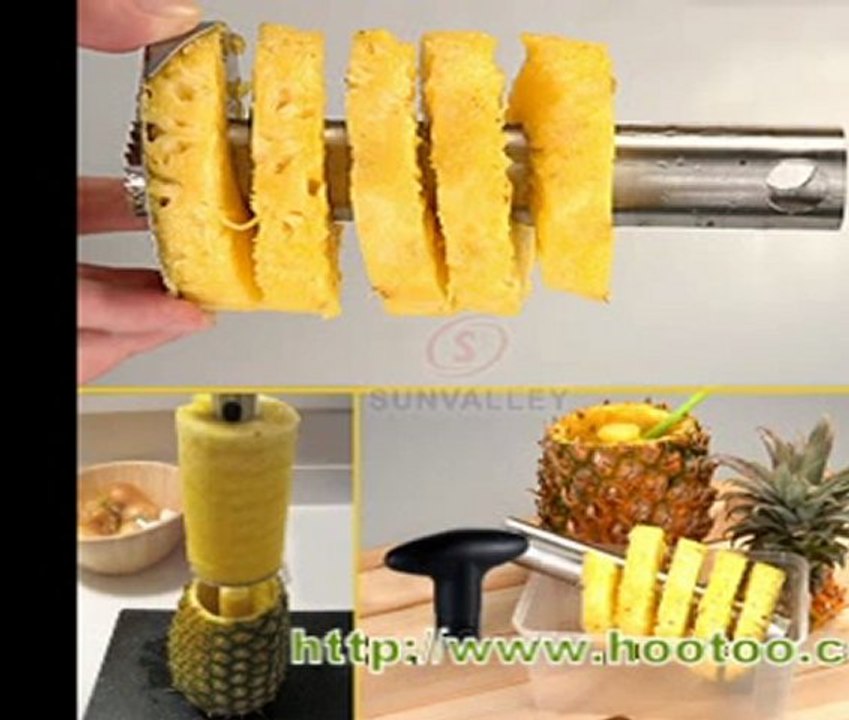 Peeling a Pineapple This Way Elegantly with HooToo Stainless Steel Fruit Peeler