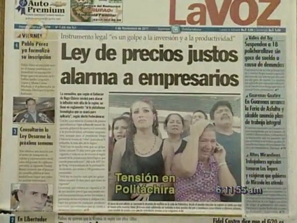 Titulares de este viernes