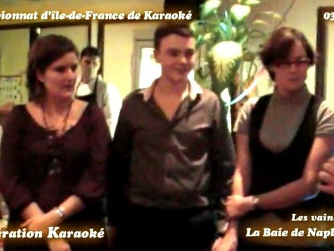 Soirée de sélections du championnat d'île-de-France de karaoké à la Baie de Naples (Meaux, 77) - Les vainqueurs