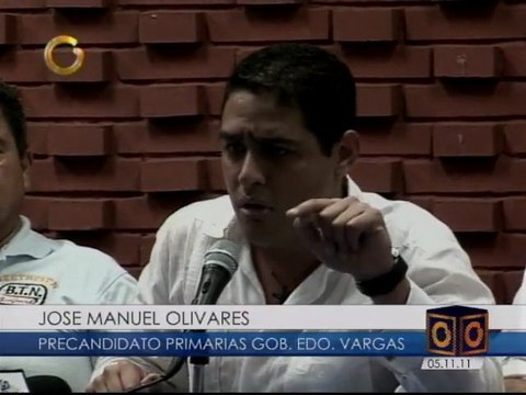 José Manuel Olivares formalizó su candidatura a la gobernación de Vargas