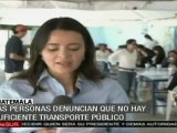Guatemaltecos denuncian insuficiente transporte público