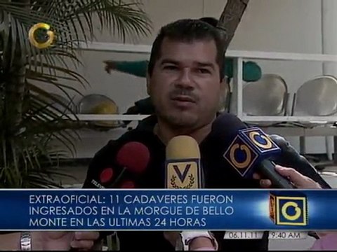 Extraoficial: 11 cadáveres ingresaron a la Morgue de Bello Monte entre el sábado y el domingo