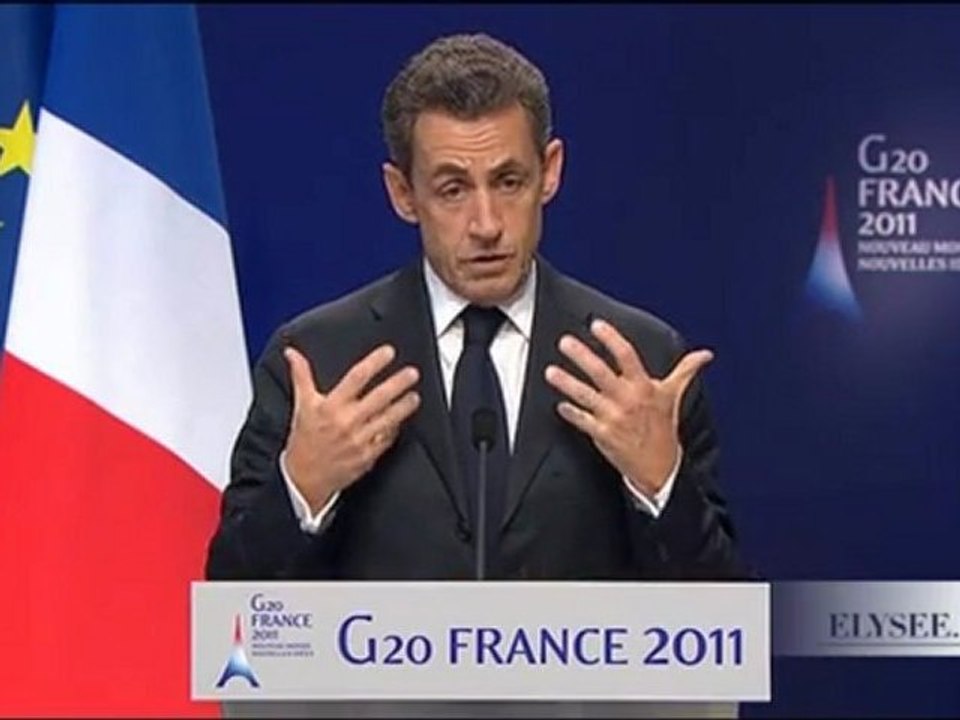 Sommet de Cannes: conférence de presse du président de N. Sarkozy