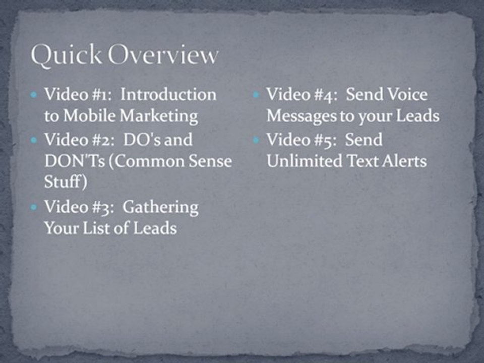 Make Money On The Internet with Mobile Free Video Lesson 1