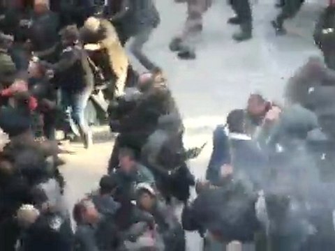 Batman Fighting Bane on Wall Street