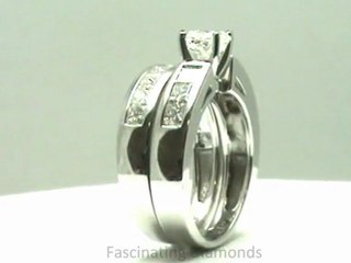 FD1001CU      Cushion & Princess Cut Diamond Wedding Rings Set in Channel Setting