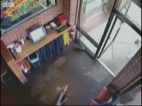 Crazy Deer crashes through US restaurant