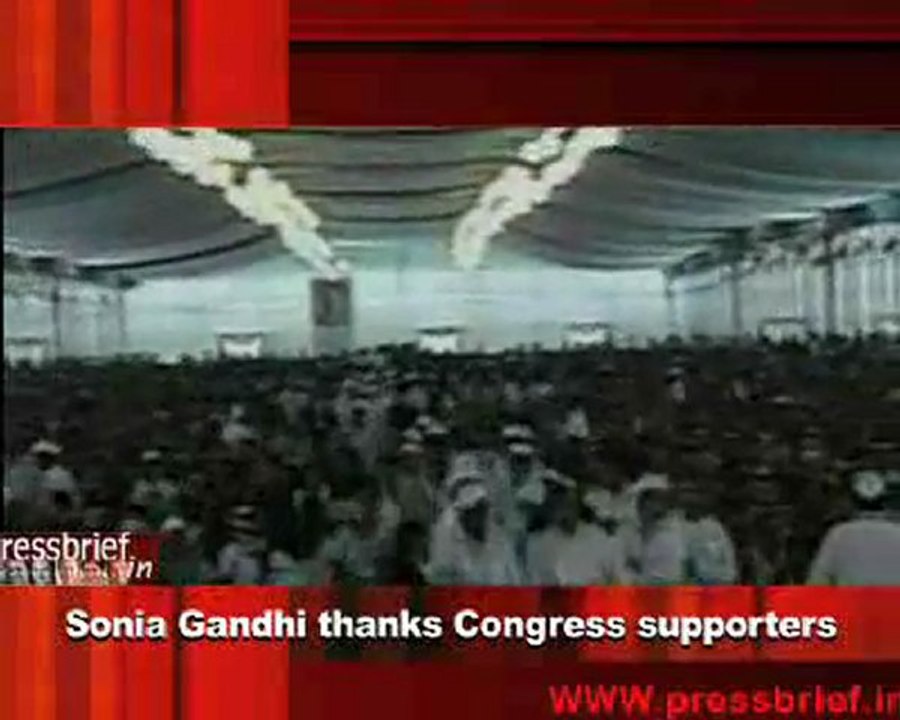 Sonia Gandhi thanks Congress supporters