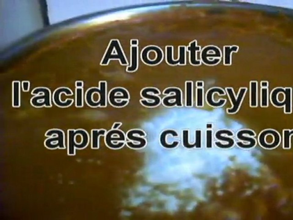 Conserve de coulis, de soupe ou de ratatouille à l'acide salicylique