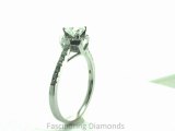 FDENS3149CUR  Cushion Cut Diamond Engagement Ring With Round Cut Side Stones In Pave Setting