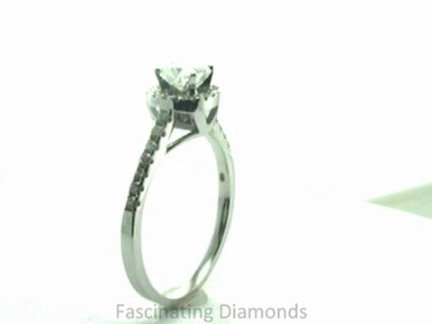 FDENS3149CUR Cushion Cut Diamond Engagement Ring With Round Cut Side Stones In Pave Setting