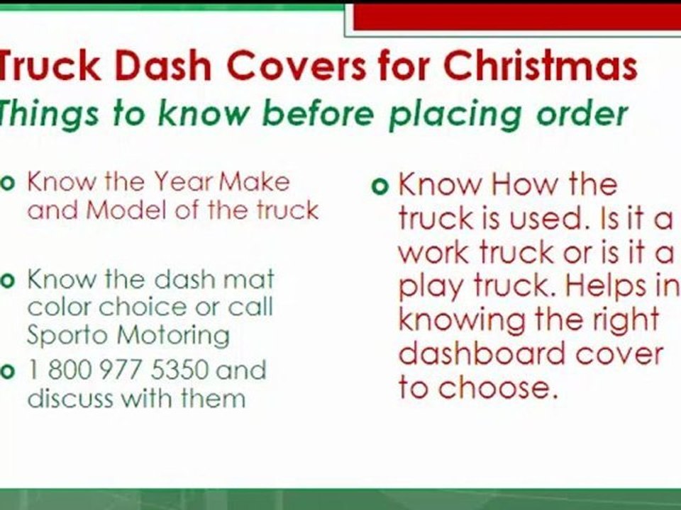 Truck Dashboard Covers for Christmas