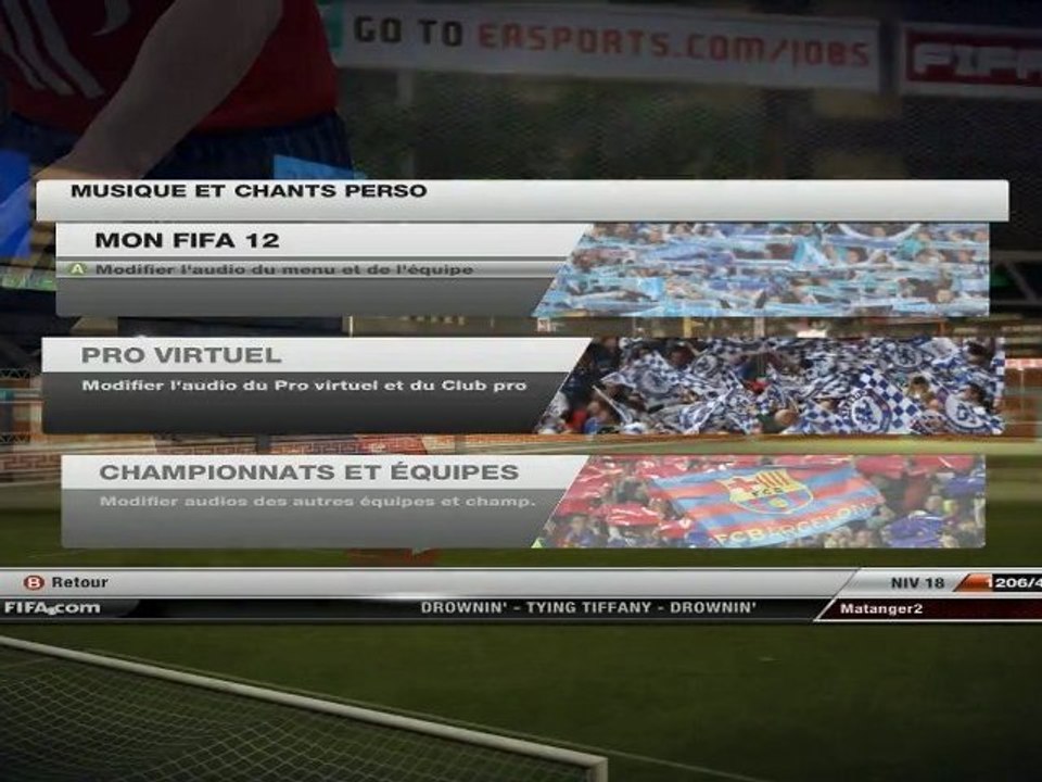 Tutoriel: Personnaliser chant et musique Fifa 12