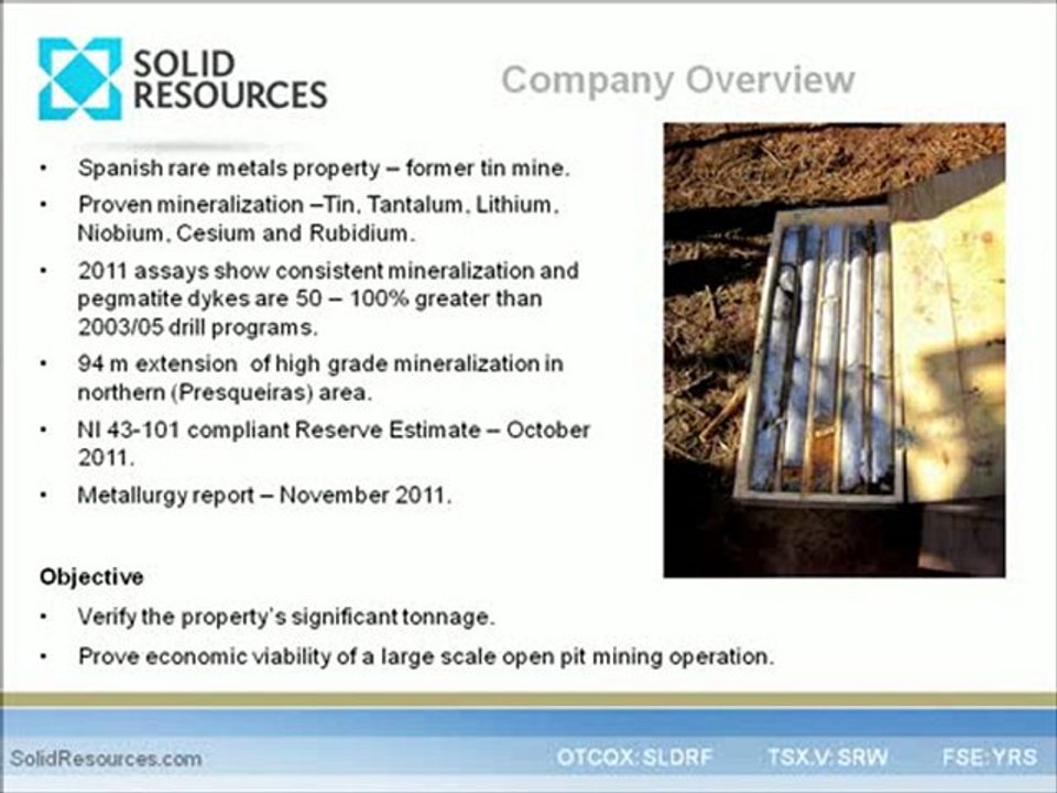 Solid Resources Ltd. (TSXV: SRW) Opportunity Knocks 2011