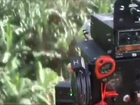 Hélicoptère bell 47 qui vol a basse altitude au dessus de la Martinique