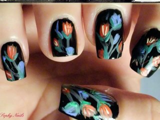 Romantic Black Vintage Floral Bouquet