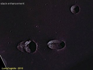 Apollo 10 over 'Messier A' and 'B' Crater - Raw & Enhanced