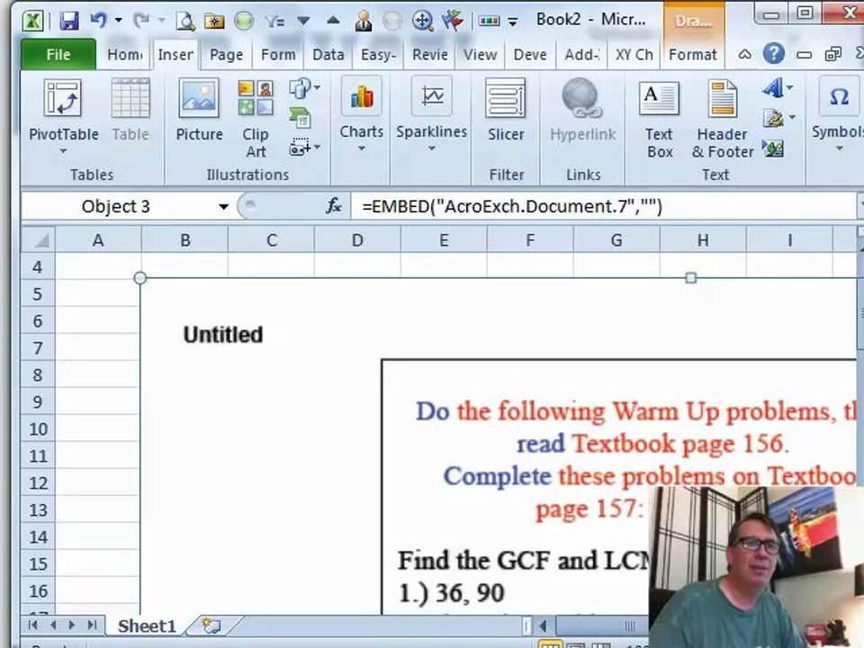 Learn Excel 2010 - "Embed a PDF in Excel": #1466