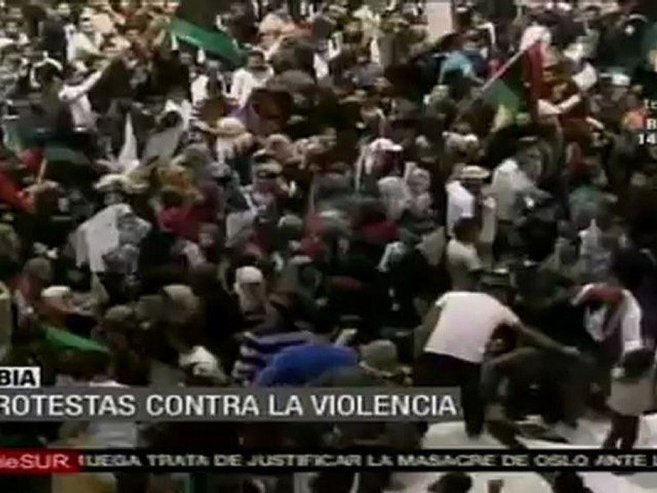 Protestas en contra de la violencia en Libia