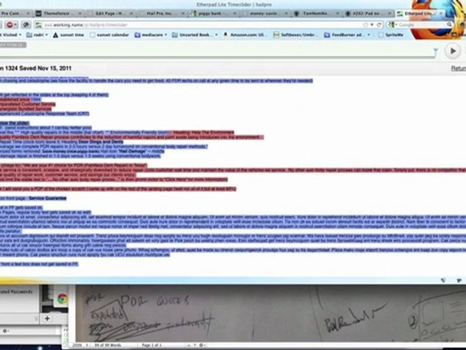 Pages' text box content not saved by Etherpad-lite in Firefox 8. (macpro)