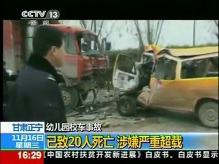China school bus crash kills 20