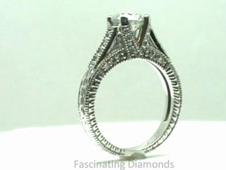 FDENR302RO      Round Diamond Engagement Ring In Vintage Cathedral Crown Setting