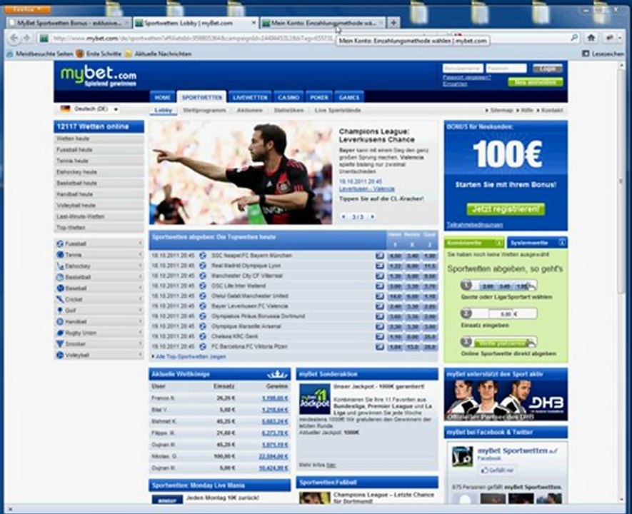 100 Euro Mybet Bonus