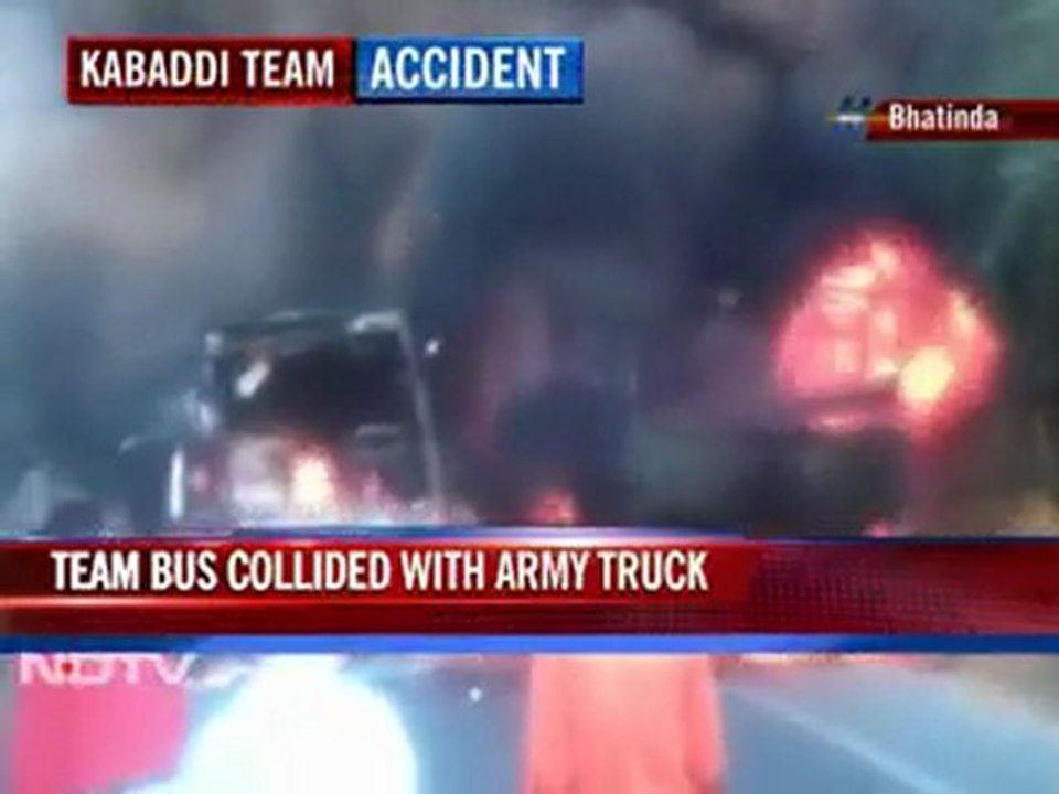 Bus carrying women kabaddi players meets with an accident