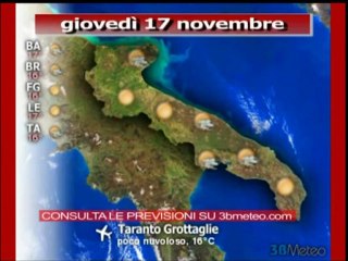 Previsioni del tempo, giovedì 17 novembre