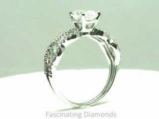 FDENS3040RA   Radiant Cut Diamond Split Band Wedding Bridal Ring Set