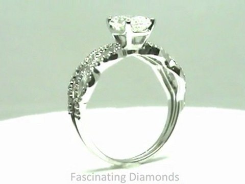 FDENS3040RA Radiant Cut Diamond Split Band Wedding Bridal Ring Set