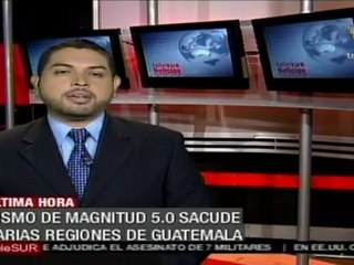 Sismo de magnitud 5 sacude Guatemala