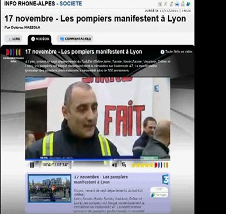 Journal FRANCE 3 manifestation du 17 Novembre 2011 SPP