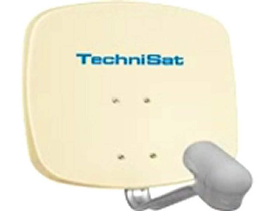 BestSeller TechniSat Sat Man 45 SAT-Offset-Spiegel mit Halterung und UNYSAT Super V/H LNB beige