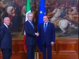 Roma - Arrivo a Palazzo Chigi del neo presidente del Consiglio Mario Monti