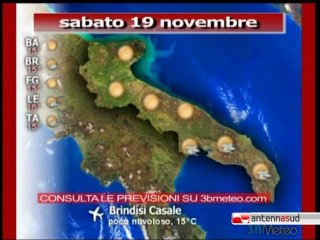 Previsioni del tempo, sabato 19 novembre