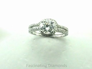 FDENS3025RO  Round Cut Diamond Channel Wedding Bridal Ring Set In Pave Setting