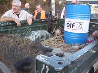 Sonnerie de trompes en l'honneur du gibier (Gers)