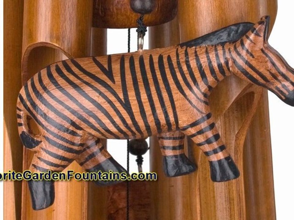 African Wildlife Bamboo Wind Chime
