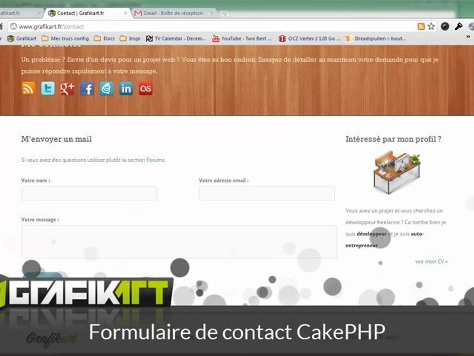 Tutoriel vidéo CakePHP : Formulaire de contact