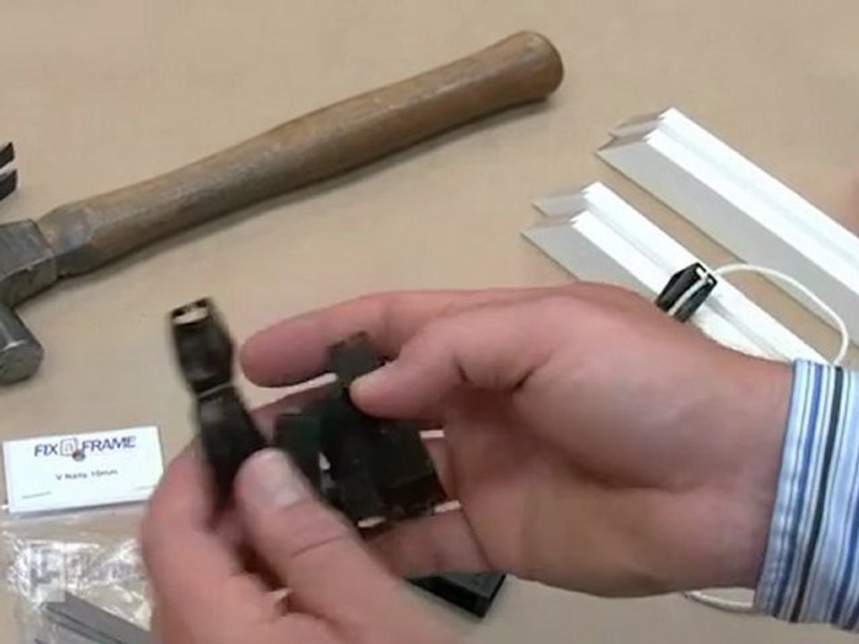 How to Join a Picture Frame with V Nails and a String Clamp