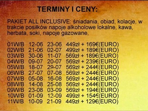 WCZASY - BUŁGARIA - ZŁOTE PIASKI 2012 - BIURO PODRÓŻY KATOWICE