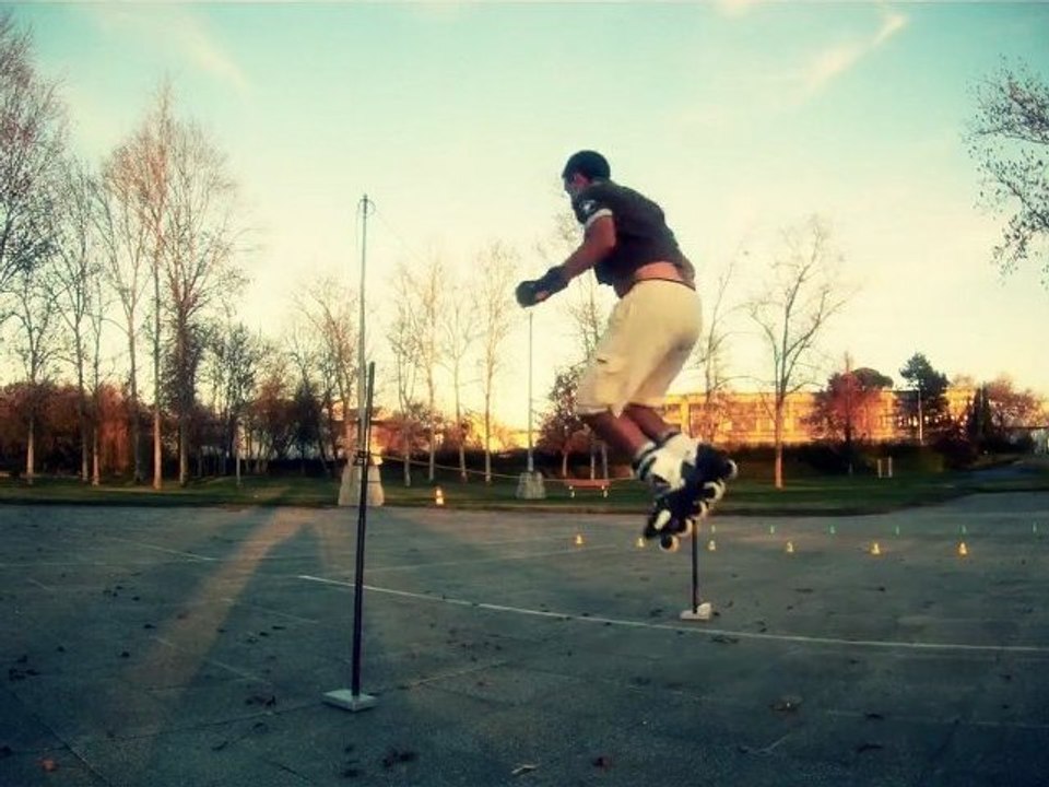 Roller slalom: Benoit, Guillaume et Juju