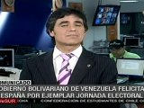 Venezuela felicita a España por elecciones presidenciales